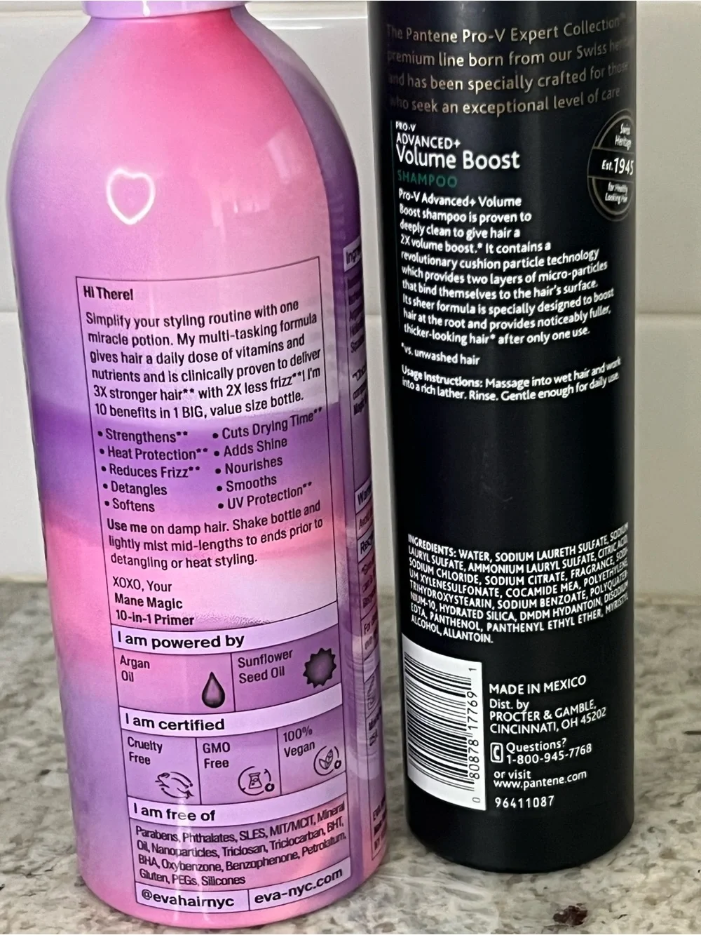 eva nyc 16oz Mane Magic 10-in-1 Primer & NWT Pantene Volume Boost Shampo Bundle